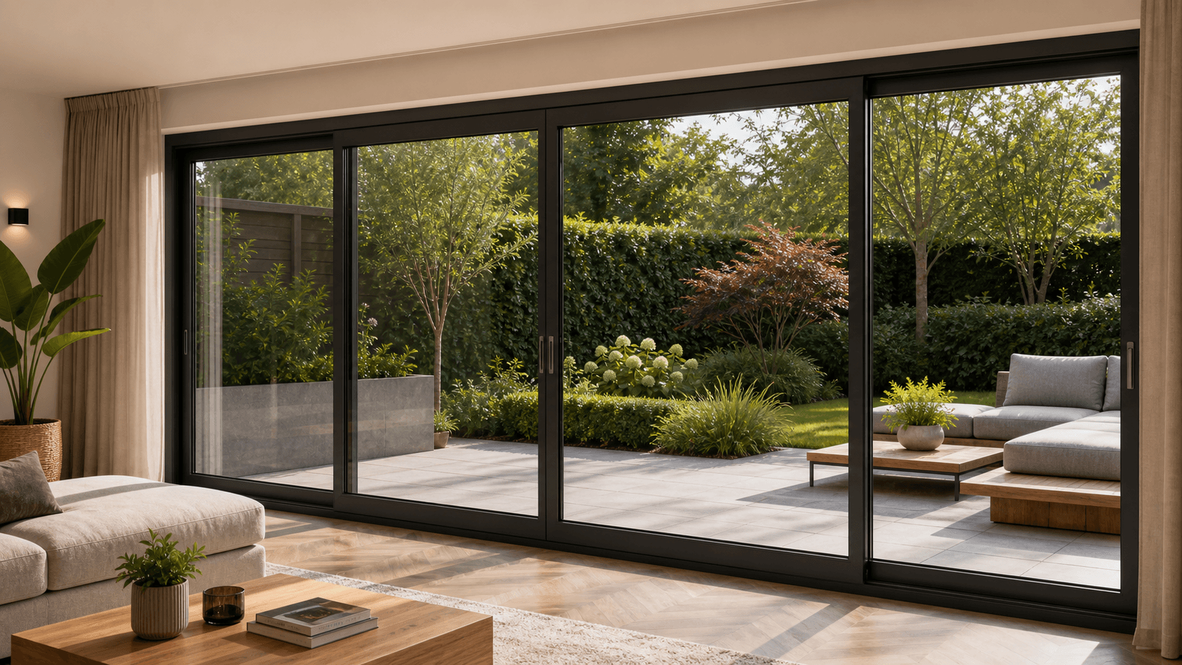Sliding door closed
