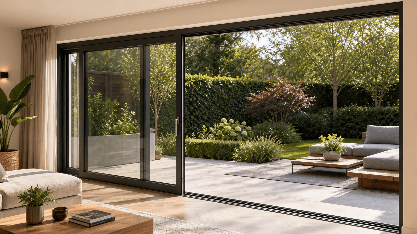 Sliding door open